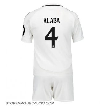 Real Madrid David Alaba #4 Maglia Gara Casa Repliche 2024-25 Bambino